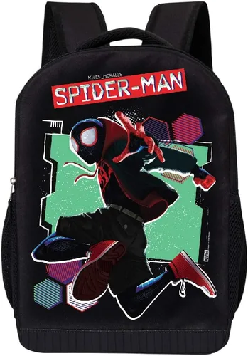 Vista 8 de Marvel Mochila Spider-Man para niños y niñas, mochila para niños pequeños Miles Morales Spiderman Kids Mochila Bolsa de malla Vengadores - Michael