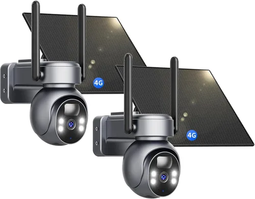 LIWAN - Cámara de seguridad celular 4G LTE inalámbrica para exteriores, cámara de seguridad solar sin WiFi, cobertura completa de 360°, visión