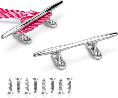 Boat Dock Cleat 4"/5"/6", Boat Cleat Open Base, Marine Heavy Duty 316 Stainless Steel with 8 Pcs Screws