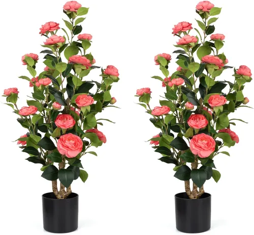 Vista 20 de Romantic Season Árbol de buganvilla artificial 4F, planta de buganvilla de seda sintética con maceta para decoración de interiores y exteriores