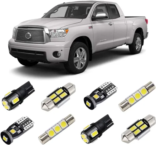 Kit de luces LED blancas para interiores Toyota Tundra 2007 2008 2009 2010 2011 2012 2013 superbrillantes 6000K bombillas LED interiores paquete +