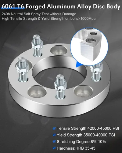 Vista 7 de ECCPP Espaciadores de rueda de 5 lengüetas de 1 pulgada (0.984 in) de 5 x 4.75 a 5 x 4.75 pulgadas, se adapta a Chevrolet Corvette 1984-2019