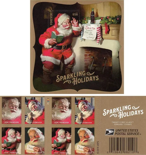 Sellos Sparkling Holidays Forever 2018 (1 regular + 1 hoja de recuerdo)
