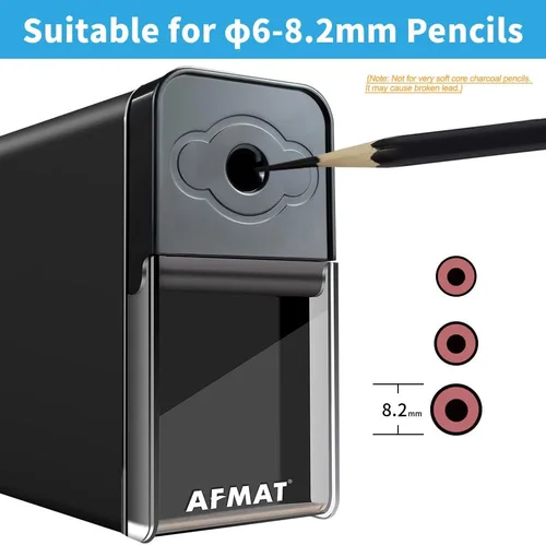 Vista 4 de AFMAT Sacapuntas de punta larga, puntas de lápiz de 0.315-0.787 in de largo, autoalimentación y nitidez ajustable, sacapuntas de artista manual