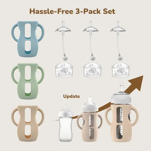 Vista 3 de Kit de conversión de vaso con pajita de 3 piezas, compatible con botellas