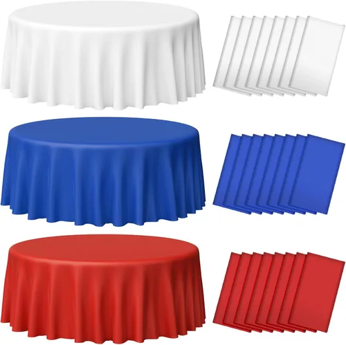 Vista 10 de 3 Pack 4th of July Tablecloths, Red White and Blue Disposable Plastic Tablecloth, Rectangle Table Cover for Independence Day Memorial Day Veterans