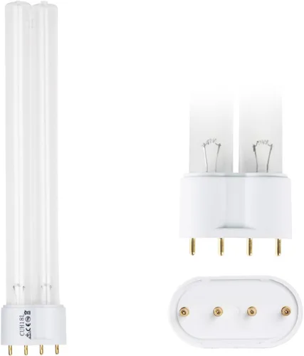 Vista 5 de coospider-repta Paquete de 2 bombillas UV de 18 vatios, bombilla de repuesto UV para clarificador de estanques para estanques al aire libre, base