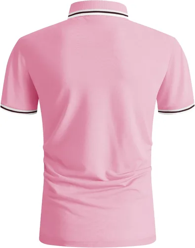 Vista 4 de ZITY Camiseta polo de manga corta para hombre, para golf, tenis
