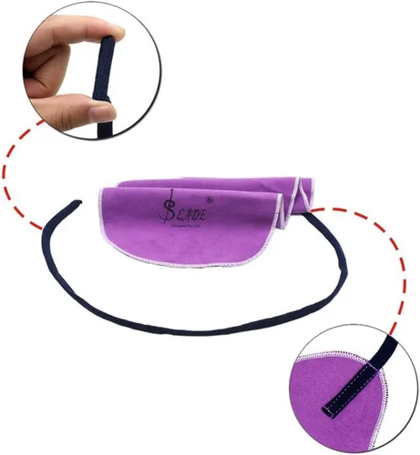 Vista 8 de GOTOTOP Paño de limpieza de saxofón, kit de cuidado de limpieza de saxofón y clarinete, morado, material de terciopelo, sin arañazos, limpiador