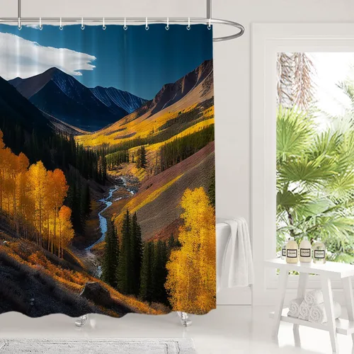 Vista 23 de Shrahala Father and Child Embracing No Hooks Shower Curtain with Snap in Liner Set, Tender Moment Captured Bathroom Décor Polyester Fiber Waterproof