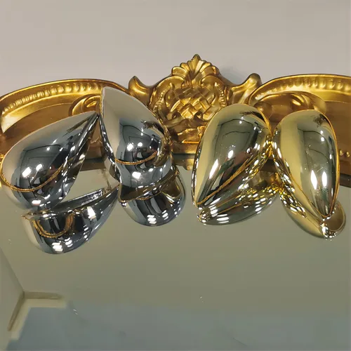 Vista 7 de Aretes colgantes gruesos de oro y plata para mujer, aretes geométricos divertidos de gran tamaño hipoalergénicos para mujer