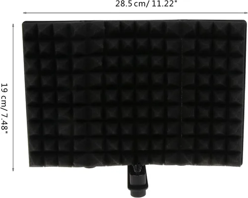 Vista 3 de Escudo de aislamiento de micrófono Equipo de reducción de ruido de difusión Estudio Paneles de insonorización acústica Cuñas Micrófono insonorizado