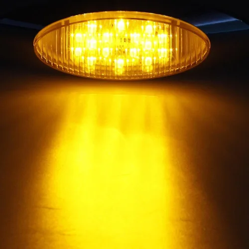 Vista 8 de Partsam Peterbilt Kenworth Freightliner - 10 luces LED de 6.5 pulgadas, color ámbar ovalado, 16 luces laterales con bisel cromado de repuesto
