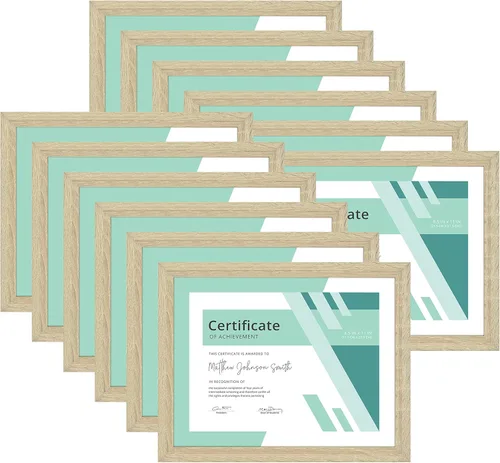 Vista 12 de MCS Gallery Essential Marco de documentos, grano de madera negro, 8.5 x 11 pulgadas, 2