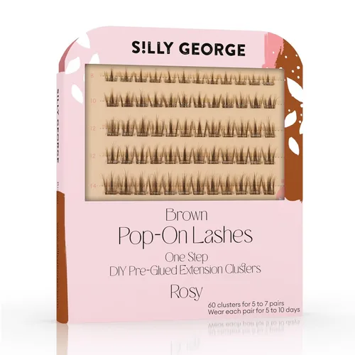 Vista 13 de Silly George Pestañas Pop-On – racimos de pestañas postizas prepegadas de 1 paso para bricolaje, extensiones de aspecto natural, Negro - Bloom