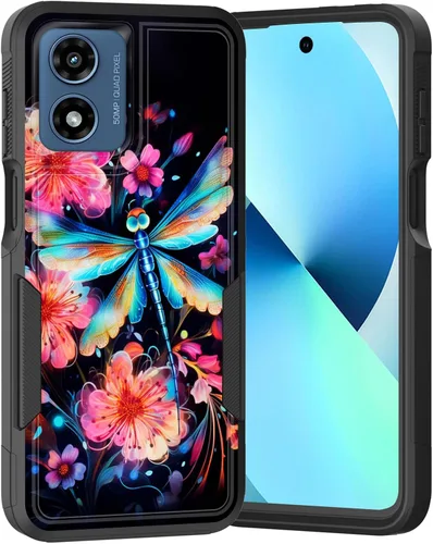 Vista 236 de para Moto G Play 4G 2024, funda de dos capas híbrida resistente y a prueba de golpes, PC duro + silicona suave protectora para Motorola Moto G Play