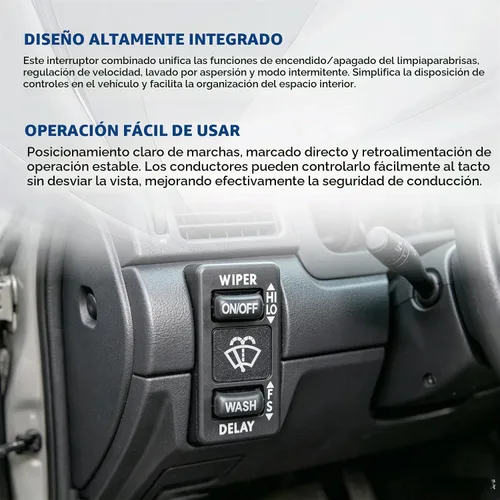 Vista 3 de Waltyotur Reemplazo de control del interruptor del limpiaparabrisas para Columbia & Coronado 2000-2017, botón, negro