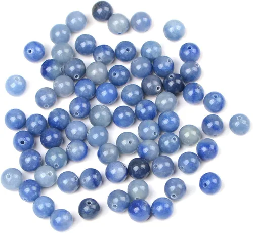 Vista 3 de Bymitel 200 cuentas de cristal natural, piedras preciosas redondas energéticas y curativas sueltas con cordón elástico para hacer joyas, pulseras