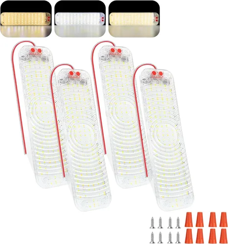 Vista 10 de MERTTURM Luz de cúpula para interior de caravana, 48 LED, 800 lúmenes, ultra brillante, luces LED blancas de 12 voltios, luz de techo para caravana