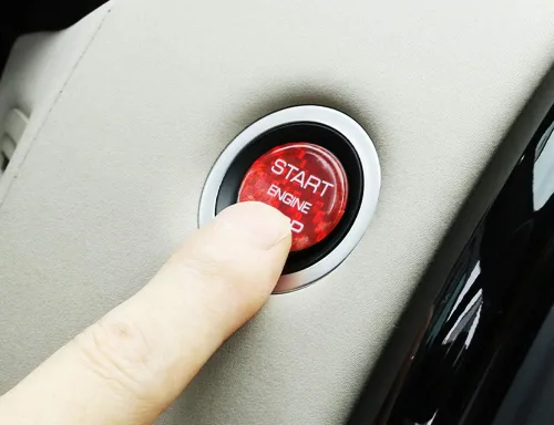 Vista 6 de iJDMTOY Cubierta de botón de arranque/parada del motor de fibra de carbono real de color rojo brillante, compatible con modelos más nuevos de Land