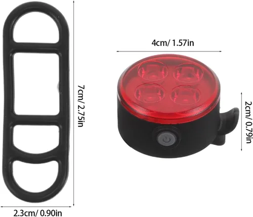 Vista 2 de Operitacx Rechargeable Bicycle Headlight and Tail Light Set with Red and White LEDs USB Charging Waterproof Safety Warning Reflectors for Night