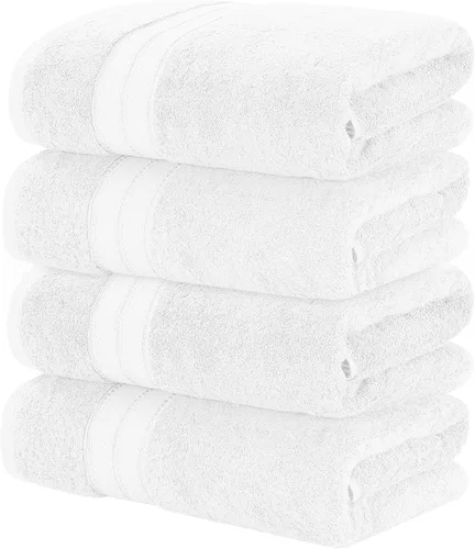 Vista 19 de Modern Threads Paquete de 4 Sábanas de Baño SpunLoft Azul 35x66 pulgadas