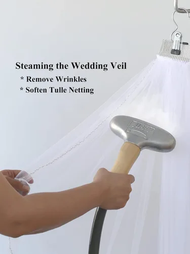 Vista 6 de SAMKY 1T 1 Tier Pearls Bugle Beaded Bridal Wedding Veil