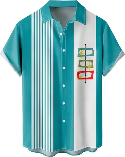 WRITKC Tropical Shirts Button Down Holiday Casual Hawaiian Short Sleeve Men Loose Beach Shirts
