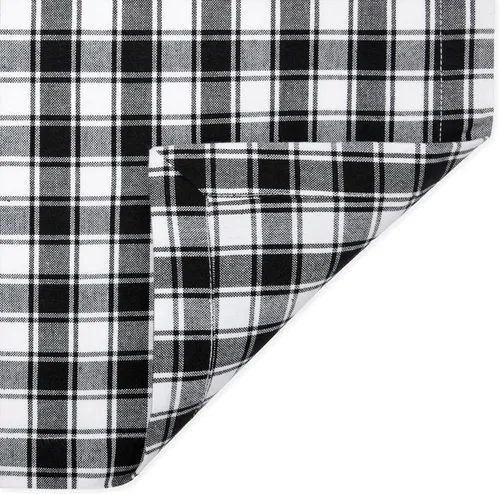 Vista 3 de Cackleberry Home Black and White French Check Fabric Tablecloth Woven Cotton, 52 x 70 Rectangular