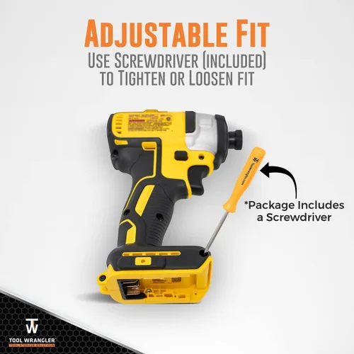 Vista 6 de Tool Wrangler Dewalt Organizador de Soporte de Herramientas - Compatible con 20V - 8 Soportes de Herramientas DeWalt Soporte de Pared para Taladro