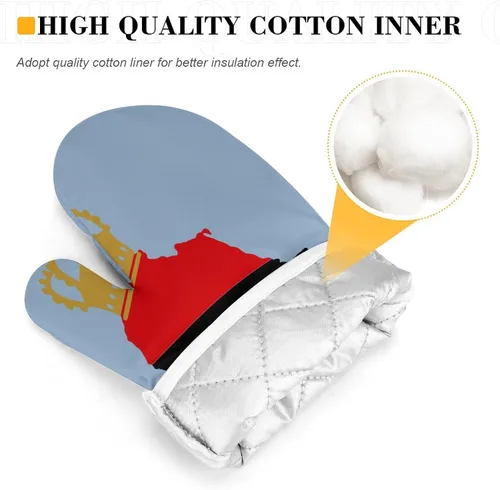 Vista 4 de Pan African Pride - Juego de guantes de horno y soportes para ollas resistentes al calor con almohadillas calientes para cocina, hornear y cocinar