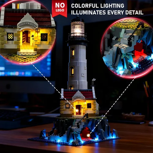 Vista 3 de BRIKSMAX Kit de iluminación LED para LEGO-21335 Faro Motorizado - Compatible con modelo de bloques de construcción Lego Ideas - No incluye el set