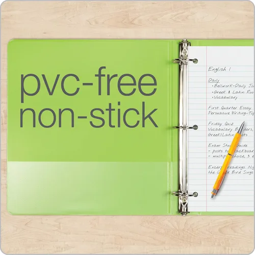 Vista 4 de Cardinal 3 Ring Binders, Round Rings, Holds 350 Sheets, ClearVue Presentation View, Non-Stick, Assorted Colors (79550), 1.5 Inch (Pack of 4)