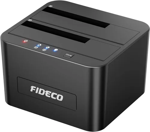 Estación de acoplamiento de disco duro externo FIDECO, base de disco duro para HDD SATA SSD de 2.5 y 3.5 pulgadas, estación de acoplamiento de disco