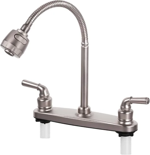 Vista 9 de Grifo de cocina para RV no metálico, caño flexible para casas rodantes, autocaravanas, remolques de viaje (negro)