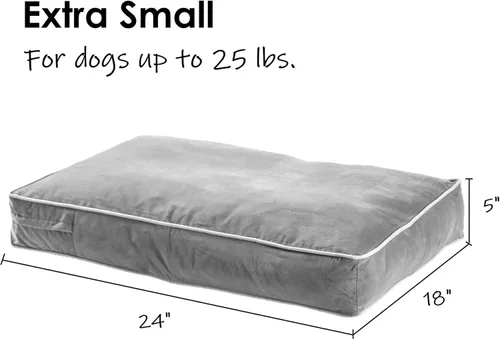 Vista 6 de South Pine Porch Buddy - Cama rectangular reversible de microfibra para perro con funda extraíble, lavable a máquina, cacao, extra pequeña