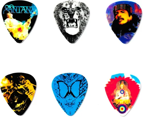 Vista 2 de Jim Dunlop SANPT01M Carlos Santana - Lata, surtido, mediano, 6 púas/lata