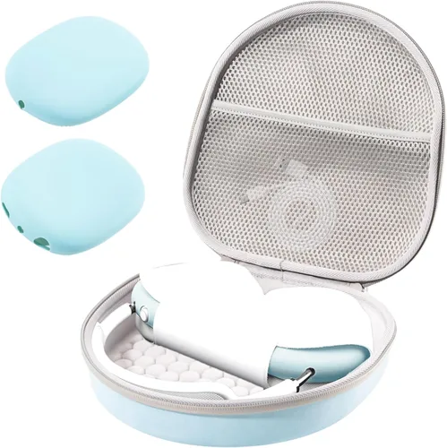 Vista 15 de ProCase Funda rígida para AirPods Max, funda de viaje para auriculares con funda de silicona para auriculares y bolsillo de malla, bolsa de Negro