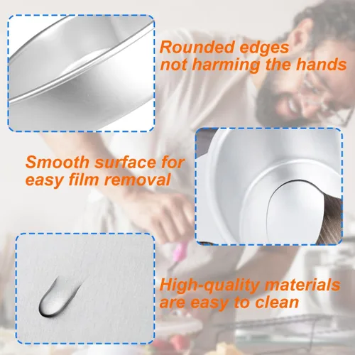 Vista 5 de Pan para pastel de corazón 6+8 pulgadas en forma de corazón Molde profundo inferior extraíble de aluminio