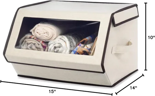 Vista 2 de Whitmor Caja de almacenamiento apilable para ventana, paquete de 6