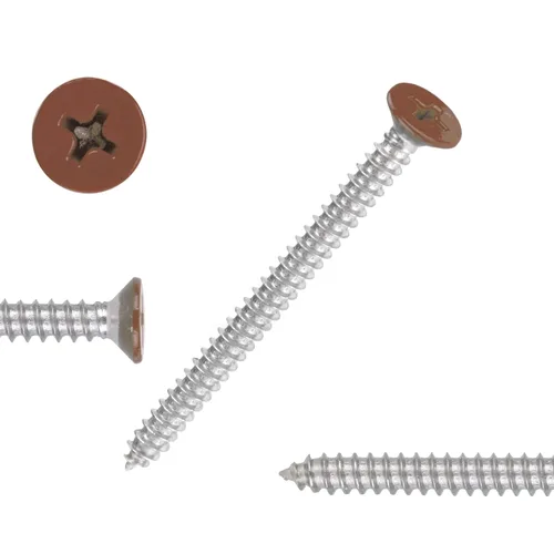 Vista 15 de QISHENG Black Head - 100 tornillos Phillips de acero inoxidable #4 x 1 (1 pulgada) para madera, acero inoxidable 18-8 A2 (304)