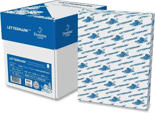 Vista 2 de Lettermark - Papel de copia de hoja cortada personalizado, 92 brillante, microperforado de 3.5 pulgadas desde la parte inferior, peso de enlace