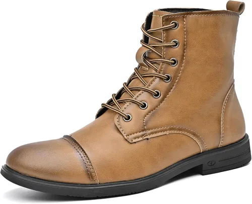 Chukka Botas Casual Moda Oxford Vestido Botas Cuero Cordones Desierto Tobillo Botas Clásico para Hombres Ligero Antideslizante