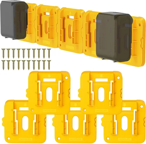 Vista 9 de 6 Pack Battery Mount Holder Compatible for Dewalt 20V 60V Battery Holder Fit for DCB200 DCB203 DCB206 Batteries Wall, Work Van, Shelf, Toolbox
