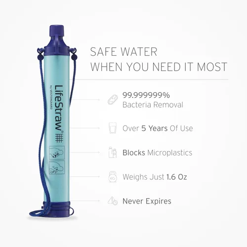 Vista 3 de LifeStraw Filtro de agua personal para senderismo, camping, viajes y preparación para emergencias