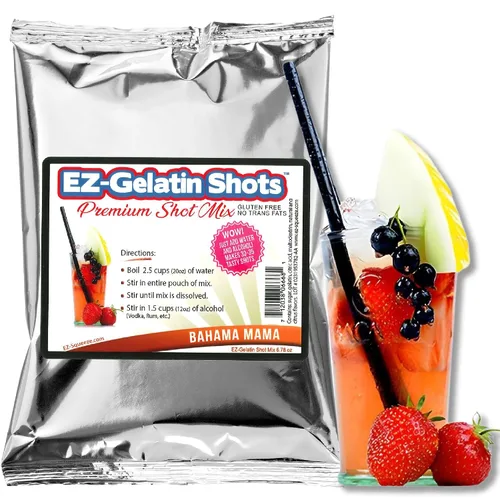 Bahama Mama Jello Shot Mix 6.78 oz – Mezcla de gelatina premium sin gluten para shots de gelatina sabrosos – Mezcla de gelatina en polvo EZ fácil de