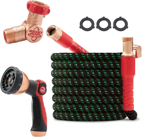 Vista 12 de Pocket Hose Ballistic Double UV 25 FT Expandable Garden Hose, Pocket Pivot
