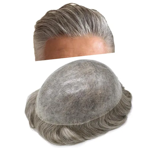 Vista 31 de Pieza de cabello humano real para hombre, cabello humano real, extensiones para hombres, cabello natural, sistema de reemplazo de piezas de cabello