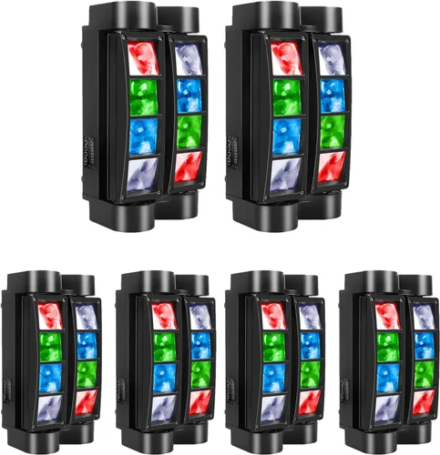 Vista 10 de 4 unidades de U`King DJ Luz de Araña Cabeza Móvil 8x10W LED Activada por Sonido y Control DMX-512