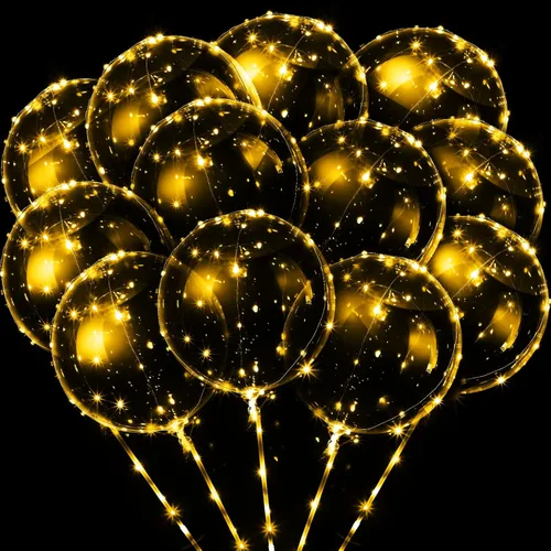 Vista 8 de Vinsot Paquete de 30 globos LED Bobo, globos transparentes con luz LED, globos de helio tipo burbuja Bobo con luces en cadena para fiestas